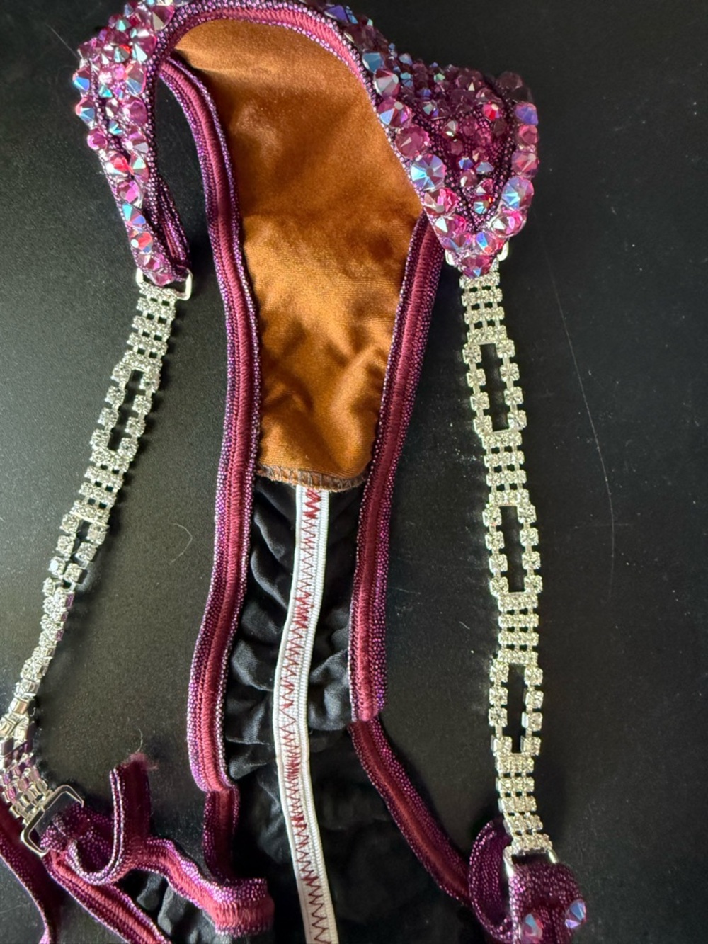 Purple Rhinestone Embellished Bikini Set - Picture 4 of 10